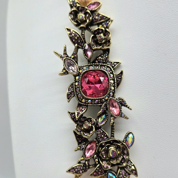 Heidi Daus Gracious Garden Swarovski Crystal Pink Glass Pearl Bridal Jewelry Set - Picture 7 of 15